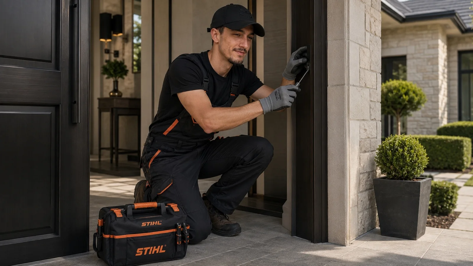 Petites rénovations et finitions à Pau Travaux de finition et petite réparation sur une porte d’entrée à Pau